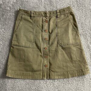 The Mini Skirt Army Green Buttons